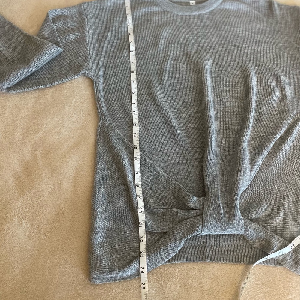 Tie Front Cozy Crewneck Knit Sweater - Size M - Picture 9 of 10